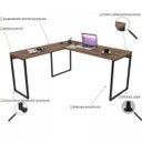 Ver imagem 6 de Kit Mesa Para Escritório Industrial em L com 2 Estantes com 5 Prateleiras Form Nogal - Lyam Decor