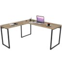 Ver imagem 4 de Kit Mesa Para Escritório Industrial em L com 2 Estantes com 5 Prateleiras Form Carvalho - Lyam