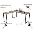 Ver imagem 6 de Kit Mesa Para Escritório Industrial em L com 2 Estantes com 5 Prateleiras Form Carvalho - Lyam