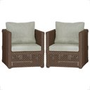 Ver imagem 1 de 2 Poltronas Madri Alumínio Corda Náutica Estofado 3 Trama Original
