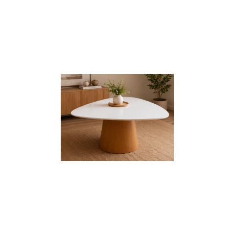 Mesa Orgânica Canya 125x130cm - Laca Branca