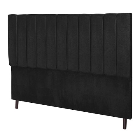 Cabeceira Leblon Preto Estofada para Cama Box Solteiro 94Cm Quarto Luxo JBE Móveis
