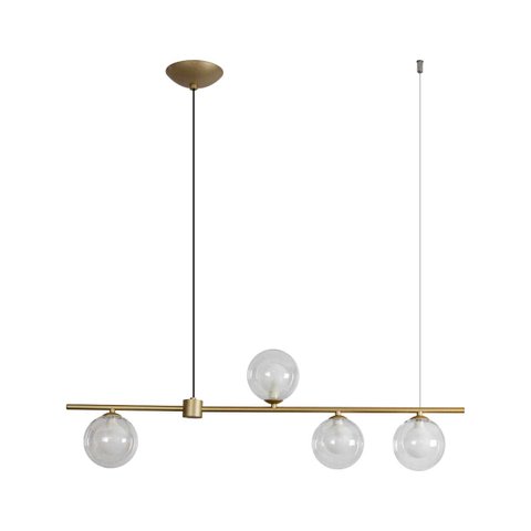 Pendente Orbit Dourado 4 Globos Transparente PHD1539 Studioluce ST2395