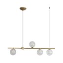 Ver imagem 1 de Pendente Orbit Dourado 4 Globos Transparente PHD1539 Studioluce ST2395