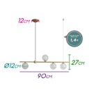 Ver imagem 2 de Pendente Orbit Dourado 4 Globos Transparente PHD1539 Studioluce ST2395