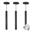 Ver imagem 1 de Kit 3 Pendente Tubo Palito 45cm - Preto + Lampada Led 4w