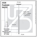 Ver imagem 2 de Kit 3 Pendente Tubo Palito 45cm - Preto + Lampada Led 4w