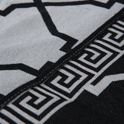 Kit Peseira Grécia 5 Peças Queen Tecido Jacquard Acompanha Almofadas Cheias:preto - 3