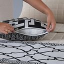 Ver imagem 6 de Kit Peseira Grécia 5 Peças Queen Tecido Jacquard Acompanha Almofadas Cheias:preto