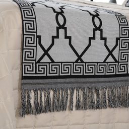 Kit Peseira Grécia 5 Peças Queen Tecido Jacquard Acompanha Almofadas Cheias:preto - 2