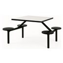 Ver imagem 4 de Mesa para Refeitório Fixa 4 Lugares MDP Branco de 25 mm - Assento Preto - 50301