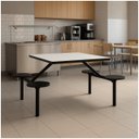 Ver imagem 7 de Mesa para Refeitório Fixa 4 Lugares MDP Branco de 25 mm - Assento Preto - 50301
