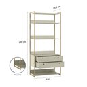 Ver imagem 4 de Conjunto de Módulos Guarda-roupa P/ Closet Industrial Olivar 4 Gavetas 143cm - Off White