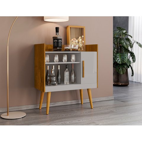 Aparador Café Ii Organizador Cantinho Café Compacto Funcional:Offwhite/Naturale