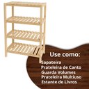 Ver imagem 3 de Estante com 4 Prateleiras de Madeira Maciça Pinus 100x70