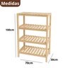 Estante com 4 Prateleiras de Madeira Maciça Pinus 100x70 - 4