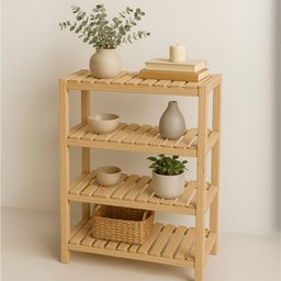 Estante com 4 Prateleiras de Madeira Maciça Pinus 100x70 - 1