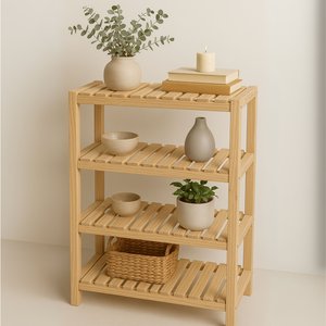 Estante com 4 Prateleiras de Madeira Maciça Pinus 100x70
