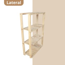 Estante com 4 Prateleiras de Madeira Maciça Pinus 100x70 - 4