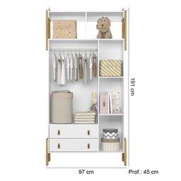 Quarto de Bebê Fantasia Completo Qmovi Branco Acetinado + Colchão Ortobom - 4