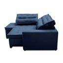 Ver imagem 4 de Sofá de Canto Retrátil e Reclinável com Molas Le 2,50x2,00m Viviane Suede Azul Azul Marinho
