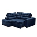 Ver imagem 3 de Sofá de Canto Retrátil e Reclinável com Molas Le 2,50x2,00m Viviane Suede Azul Azul Marinho