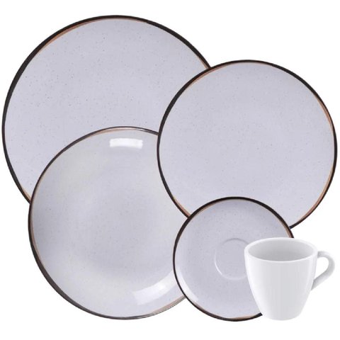 Aparelho de Jantar Tramontina Canyon Branco 20 Peças em Porcelana