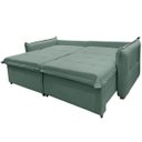 Ver imagem 4 de Sofá Cama 2 Lugares Singapura Reclinável 190cm em Bouclê com Catraca Reforçada e 2 Almofadas:Verde m