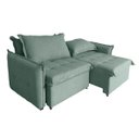 Ver imagem 5 de Sofá Cama 2 Lugares Singapura Reclinável 190cm em Bouclê com Catraca Reforçada e 2 Almofadas:Verde m