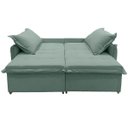 Ver imagem 6 de Sofá Cama 2 Lugares Singapura Reclinável 190cm em Bouclê com Catraca Reforçada e 2 Almofadas:Verde m