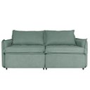 Ver imagem 3 de Sofá Cama 2 Lugares Singapura Reclinável 190cm em Bouclê com Catraca Reforçada e 2 Almofadas:Verde m