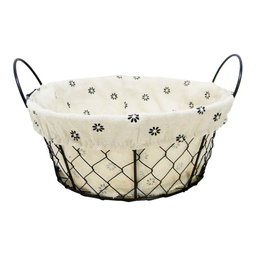 Cesto Forrado Arame Com Alça Decorativo Cozinha Paes - 1 Cesto Forrado Arame Com Alça Decorativo Cozinha Paes - 1