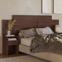 Ver imagem 2 de Cabeceira Cama Casal Extensível Triunfo com 2 Mesas de Cabeceira Café Touch - Demóbile