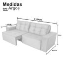 Ver imagem 7 de Sofá 3 Lugares Argos 2.10M Retrátil e Reclinável Veludo - Marrom