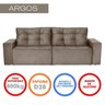 Sofá 3 Lugares Argos 2.30M Retrátil e Reclinável Pena - Camurça - 6