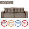 Sofá 4 Lugares Argos 2,50M Retrátil e Reclinável Pena Camurça - 6