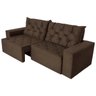 Sofá 4 Lugares Quality 2.30M Retrátil e Reclinável Veludo - Marrom - 2