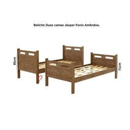 Cama Beliche com 2 Colchões Solteiro Jaspe Castanho - 4