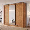 Ver imagem 1 de Guarda-Roupa Casal 100% MDF com Espelho 3 Portas de Correr 6 Gavetas Siena Marrom/Cinamomo