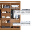 Ver mais imagens de Guarda-Roupa Casal 100% MDF com Espelho 3 Portas de Correr 6 Gavetas Siena Marrom/Cinamomo