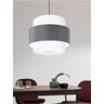Lustre para Sala de Jantar Vivare Md-4392 Cúpula em Tecido 40cm Lustres Vivare Branco-cinza-escuro-b - 3