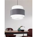 Ver imagem 3 de Lustre para Sala de Jantar Vivare Md-4392 Cúpula em Tecido 40cm Lustres Vivare Branco-cinza-escuro-b