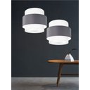 Ver imagem 7 de Lustre para Sala de Jantar Vivare Md-4392 Cúpula em Tecido 40cm Lustres Vivare Branco-cinza-escuro-b