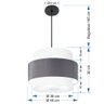 Lustre para Sala de Jantar Vivare Md-4392 Cúpula em Tecido 40cm Lustres Vivare Branco-cinza-escuro-b - 2