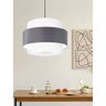 Lustre para Sala de Jantar Vivare Md-4392 Cúpula em Tecido 40cm Lustres Vivare Branco-cinza-escuro-b - 4
