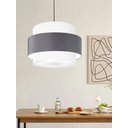 Ver imagem 4 de Lustre para Sala de Jantar Vivare Md-4392 Cúpula em Tecido 40cm Lustres Vivare Branco-cinza-escuro-b