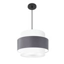 Ver imagem 1 de Lustre para Sala de Jantar Vivare Md-4392 Cúpula em Tecido 40cm Lustres Vivare Branco-cinza-escuro-b