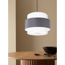 Ver imagem 5 de Lustre para Sala de Jantar Vivare Md-4392 Cúpula em Tecido 40cm Lustres Vivare Branco-cinza-escuro-b