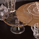 Ver imagem 2 de Boleira com Pé Vidro Cristal Prato para Bolo Redondo 19cm Lyor New Butterfly Fio de Ouro