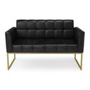 Ver imagem 5 de Sofá Namoradeira Elisa Corano Base Metálica Industrial Dourado - D'Rossi Cor Preto